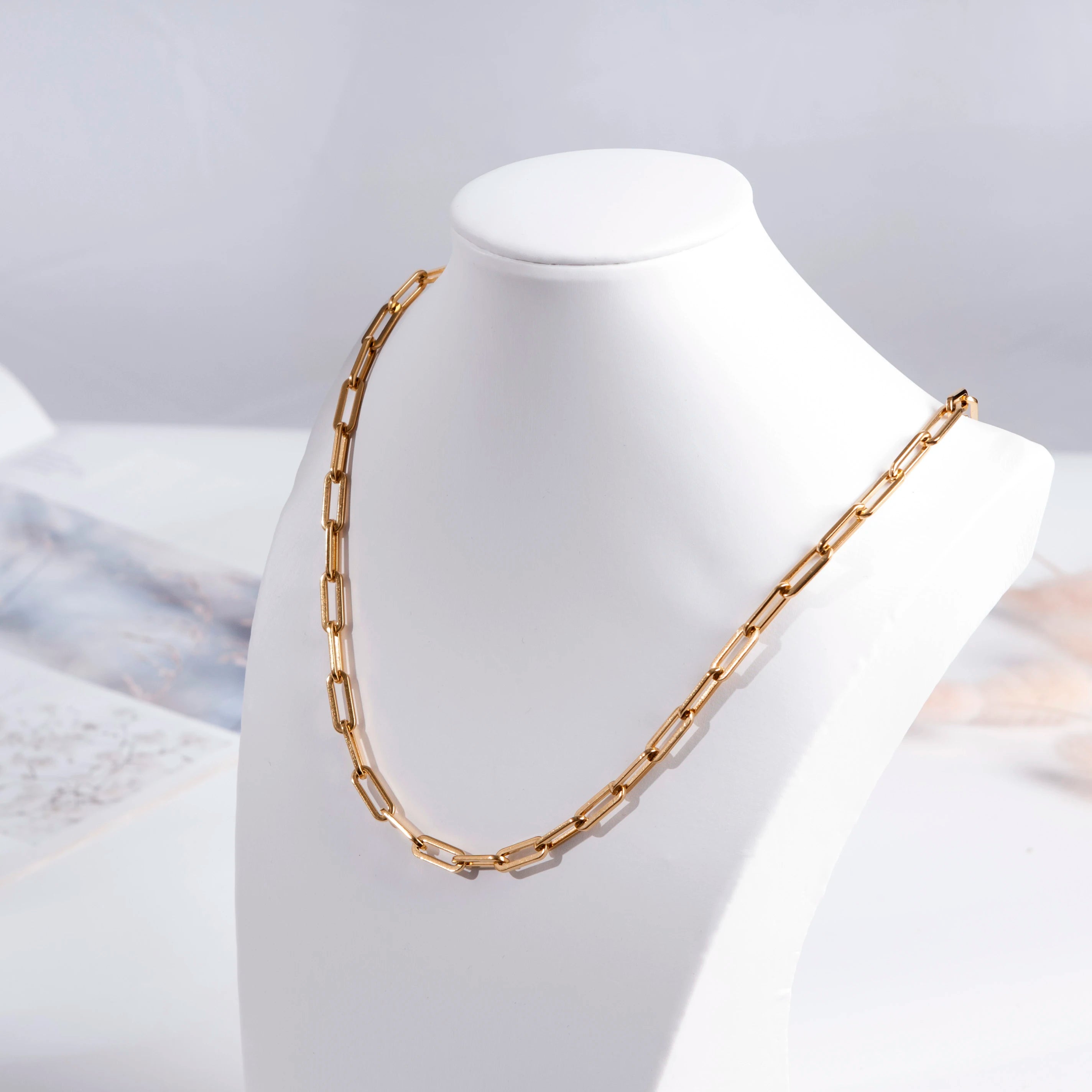 Fashion Steel Jewelry Tennis Necklace 18k Stainless Steel Chain Necklace for Mens