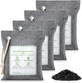 4x200g Bamboo Charcoal Air Purifying Bags Fresh Odor Eliminator Moisture Absorber for Home Car Pets Bathroom