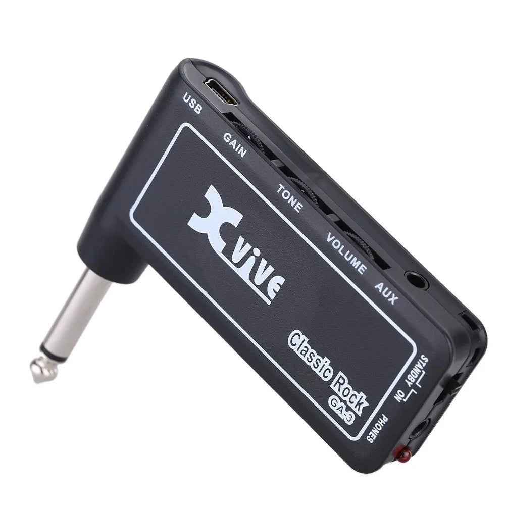 Xvive GA3 Classic Rock Mini Portable Rechargeable Electric Guitar Plug Headphone Amp Amplifier