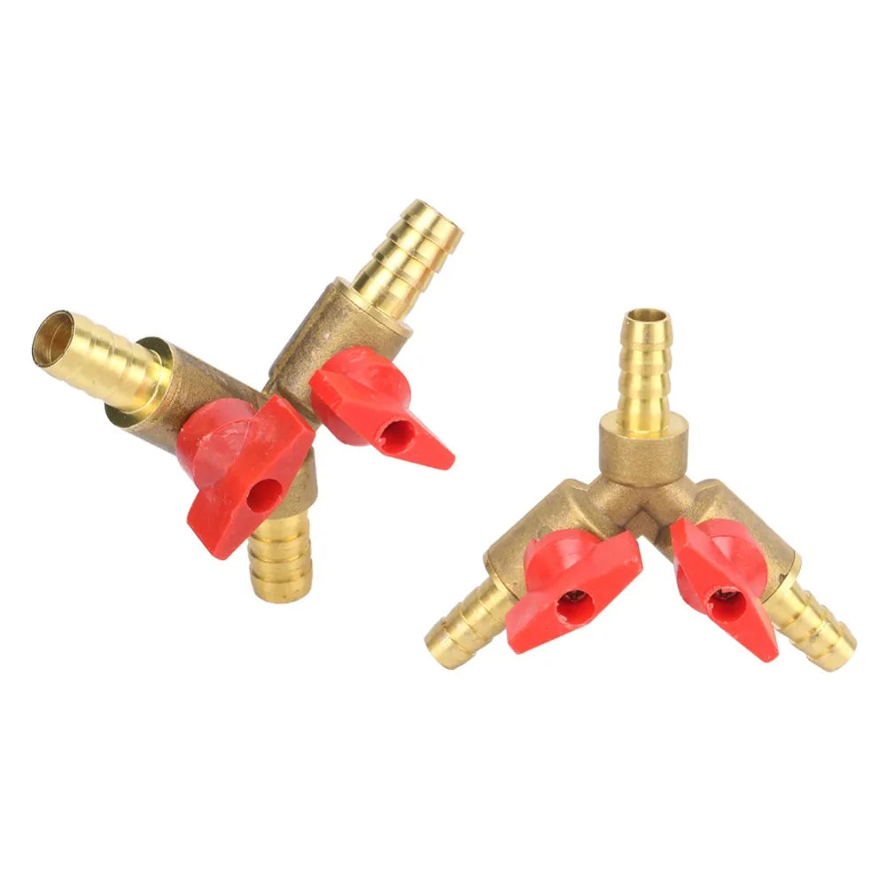 Irrigation Water Pipe Hose Splitter Valve Gas Pipe Water Heater Water Controller 8/10mm Barbed Connection Y Shape Brass Valve