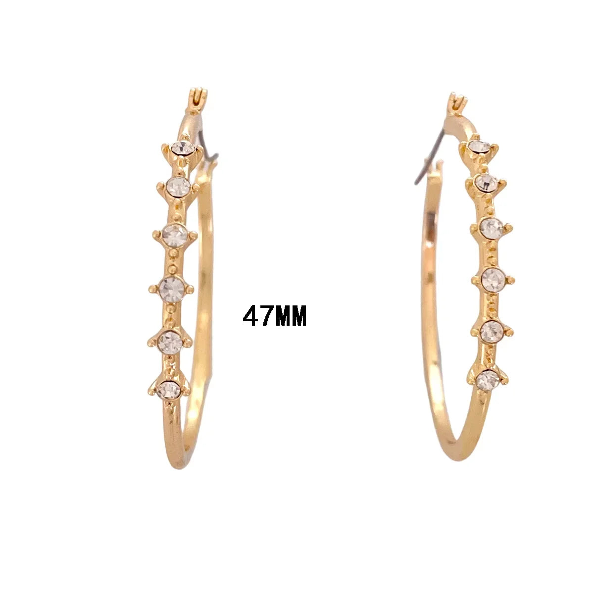New Fashion Jewelry 18k Gold Plated Big Circle Hoop  Diamond Earrings for Women