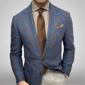 S-3XL New Men's Plaid Lapel Long Sleeved Suit Jacket Men's Casual Suit Top Blazers