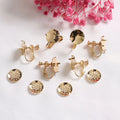 Convertible Earring Findings Mesh Pad Hanging Plated Multi-color 8mm Flat Copper Ear Clip Gold Plated Screw Back Earrings