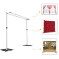 Double Crossbar Pipe and Drape Adjustable Frame Arch Backdrop Stand Party Wedding Decorations Flower Panel Wall Curtain
