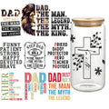 Custom UV Transfer Printing Dad Design Strong Adhesive UV Wrap Stickers for Glass Cups UV Transfer Designs on Mugs
