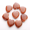 HZ 1pc New Pink Healing Gemstone 3 Size Fashion Palm Heart HZ Gold Sand Stone Earrings Necklace Accessories Crafts