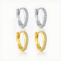 FUAMAY Gold Plated Silver 12.4mm Hoops Earrings Cute Bohemian Zircon Swirl Design Summer Jewelry Girls Engagement