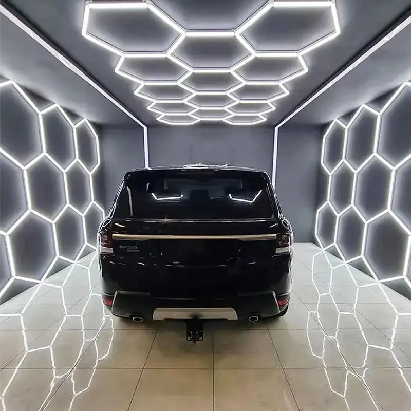Hexagonal Aluminum LED Ceiling Light - Energy-Efficient Car Showroom Lighting Solution with Customizable DIY Design