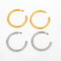 Joolim New PVD Gold Plated Large Basic Classic Quatar Hollow Hoop Earrings Waterproof Stainless Steel Jewelry Trendy ODM Supply