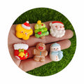 Christmas Star Tree Santa Gingerbread Man Snowman Colorful Plastic Resin Christmas Flatback Charms for Slime DIY Crafts Decor