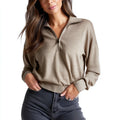 Women's Cropped Zip-Up Sweater Lightweight Wool Blend Short Length Trendy Knitwear