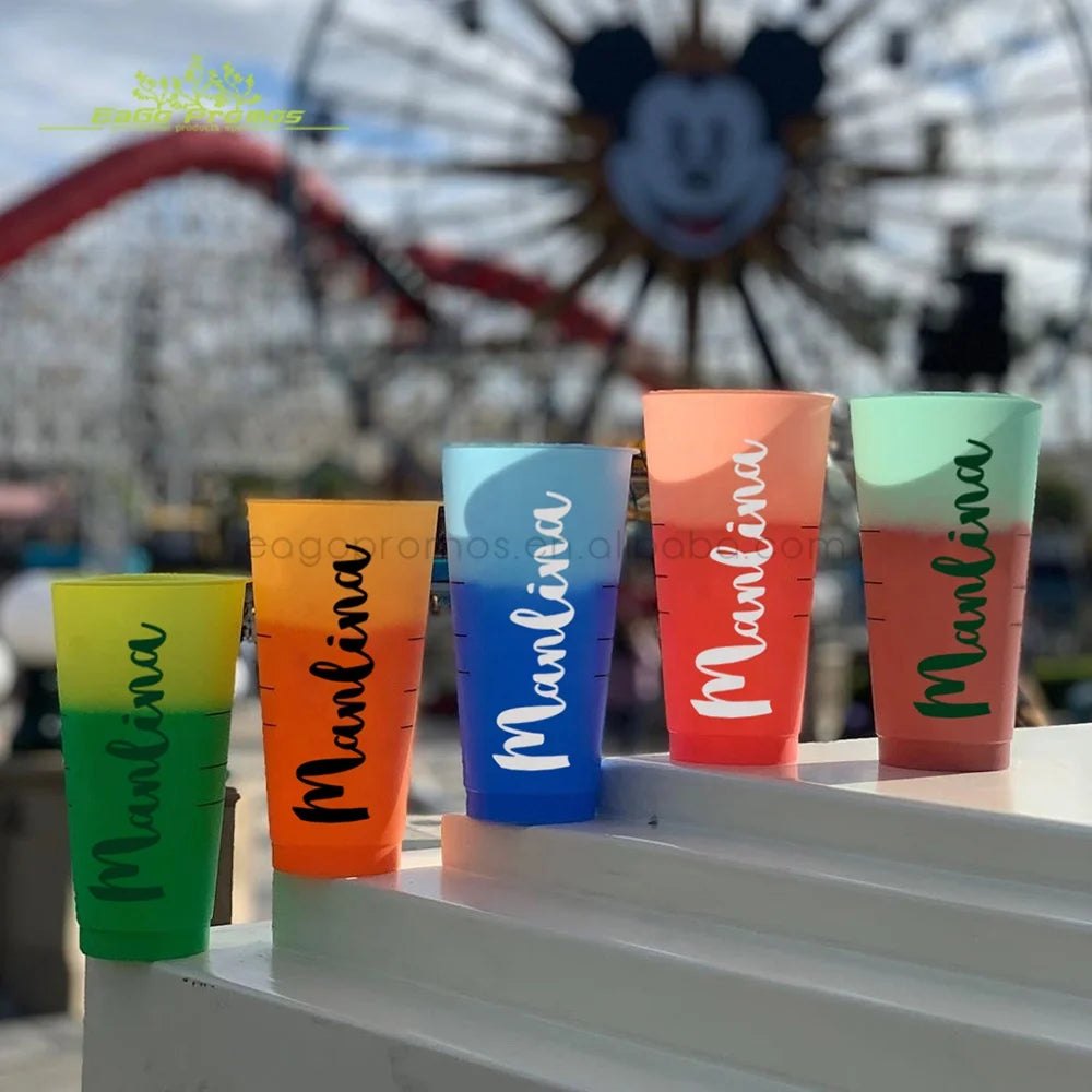2026 Promotional Advertising Gifts 700ml 24oz PP Pack of 5 Plastic Tumbler Reusable Color Changing Water Drinking Cup