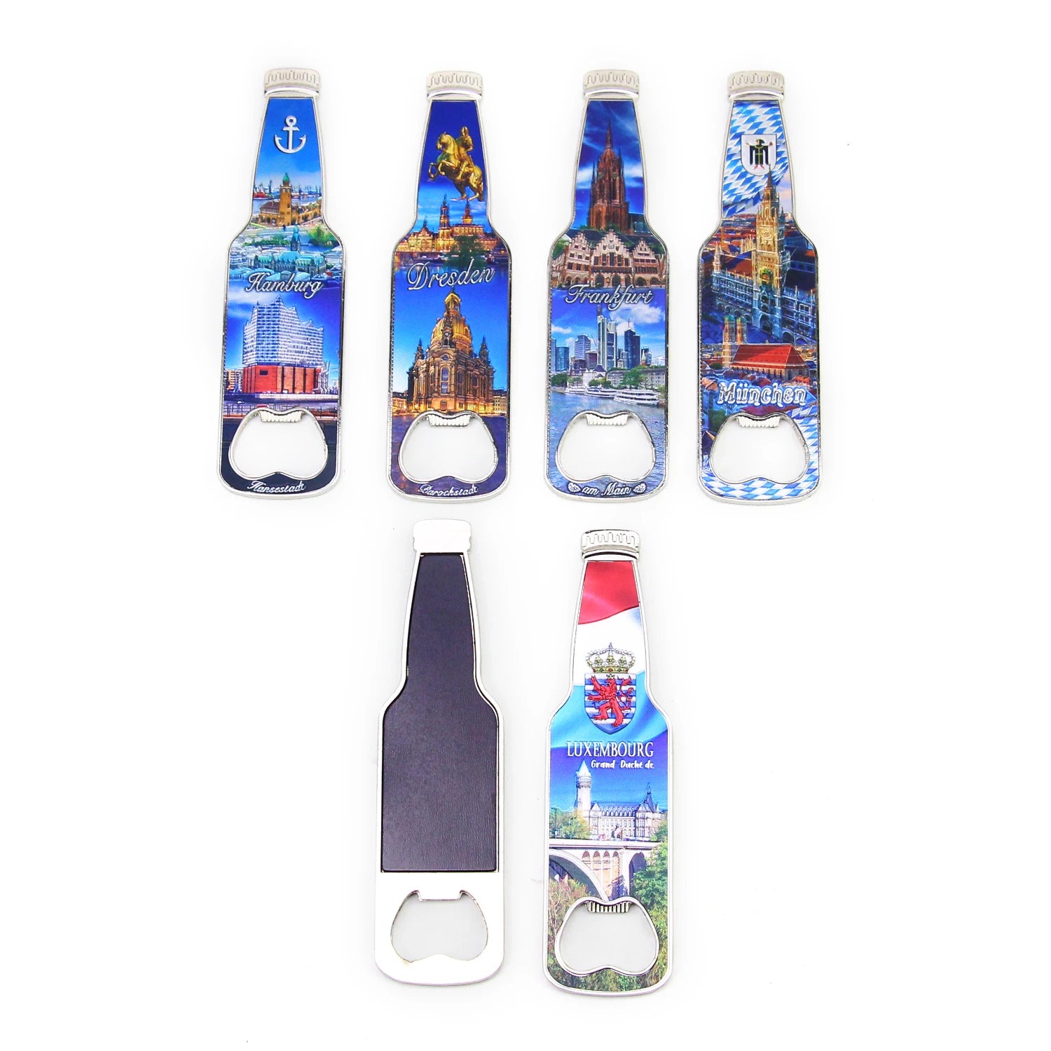 Customised Personalized Fridge Souvenir Gift Beer Bottle Opener Business Card Sticker Foil Metal Magnet Opener With Logo