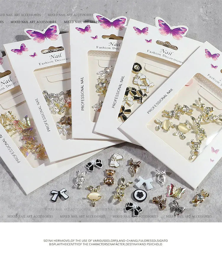 Metal Alloy Nail Art Rhinestone Charms 3D Nail Art Jewelry Zircon Decoration Designer Nail Charms