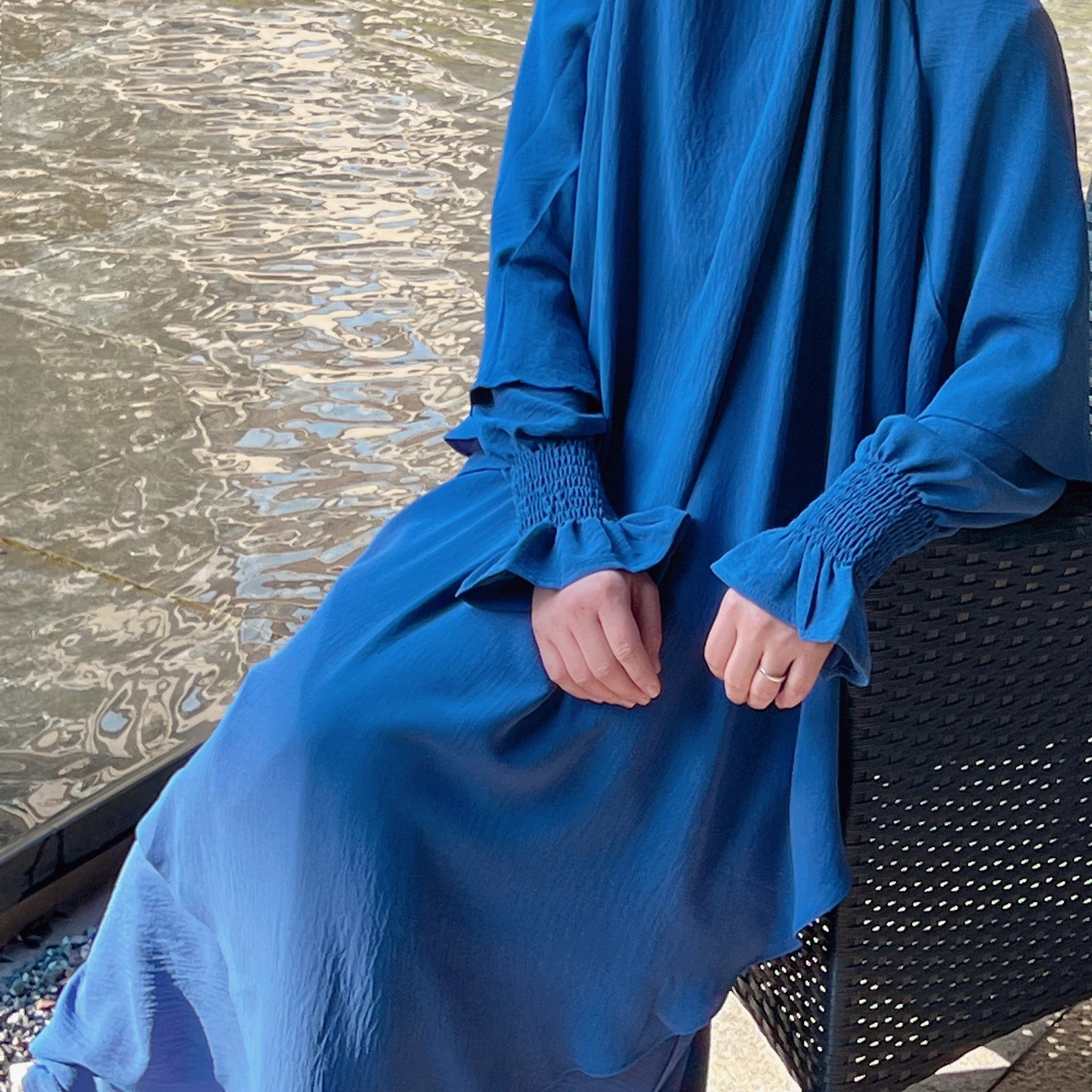 Turkish Islamic Long Dress for Women Dubai Jazz Abaya Basic Style Plus Size Muslim Clothing Wholesale Anti-Static Clothing for
