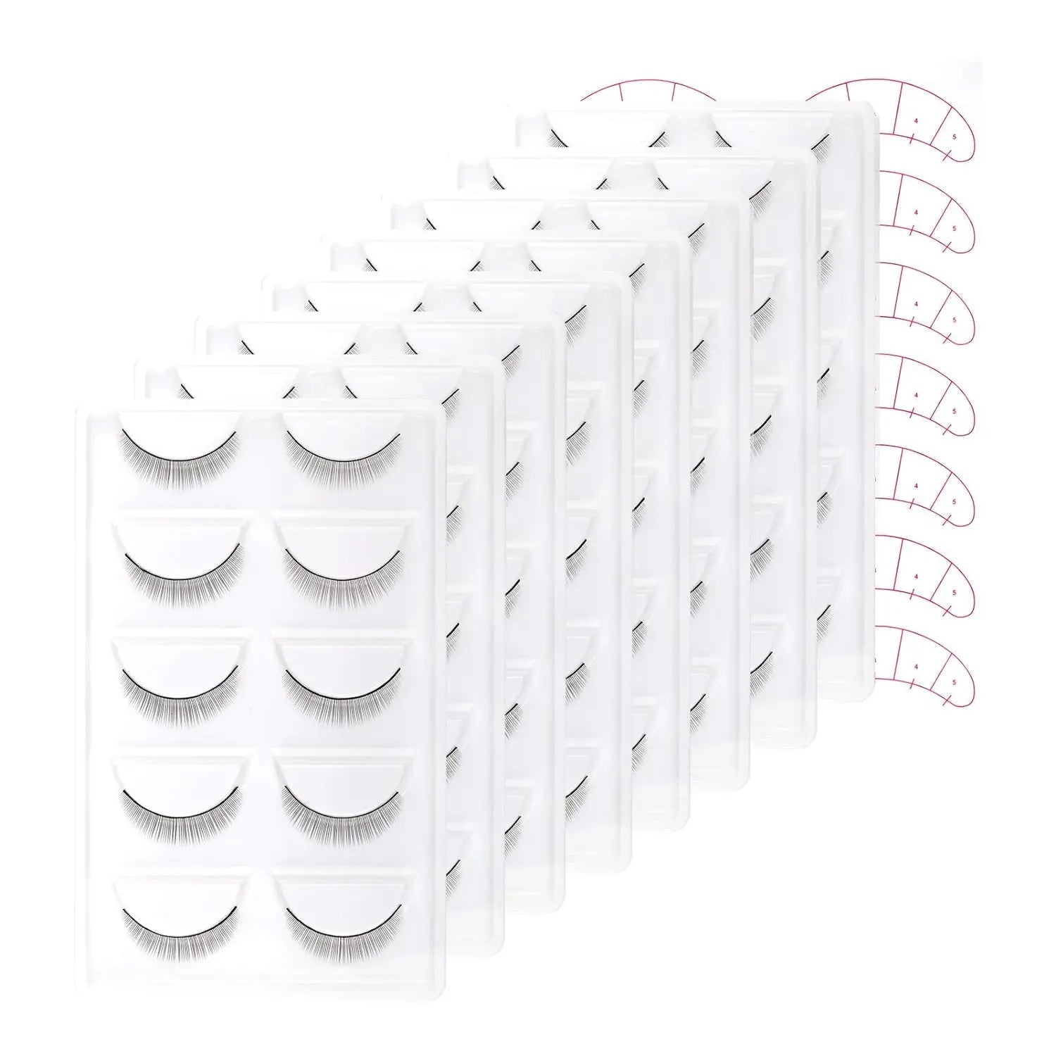 Practice Lashes for Eyelash Extensions Training Eye Self-adhesive Lash Strips Natural Style for Professional Use