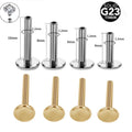 Gaby F136 Titanium Piercing Jewelry Labret Internal Thread bar Wholesale Price G23 Waterproof with Gold Plating Body Jewelry 16g