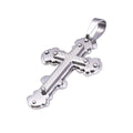 Hot Selling Men's Stainless Steel Cross Pendant Necklace Black Plated Fine Christian Jesus Charms Fashion Accessory for Mens