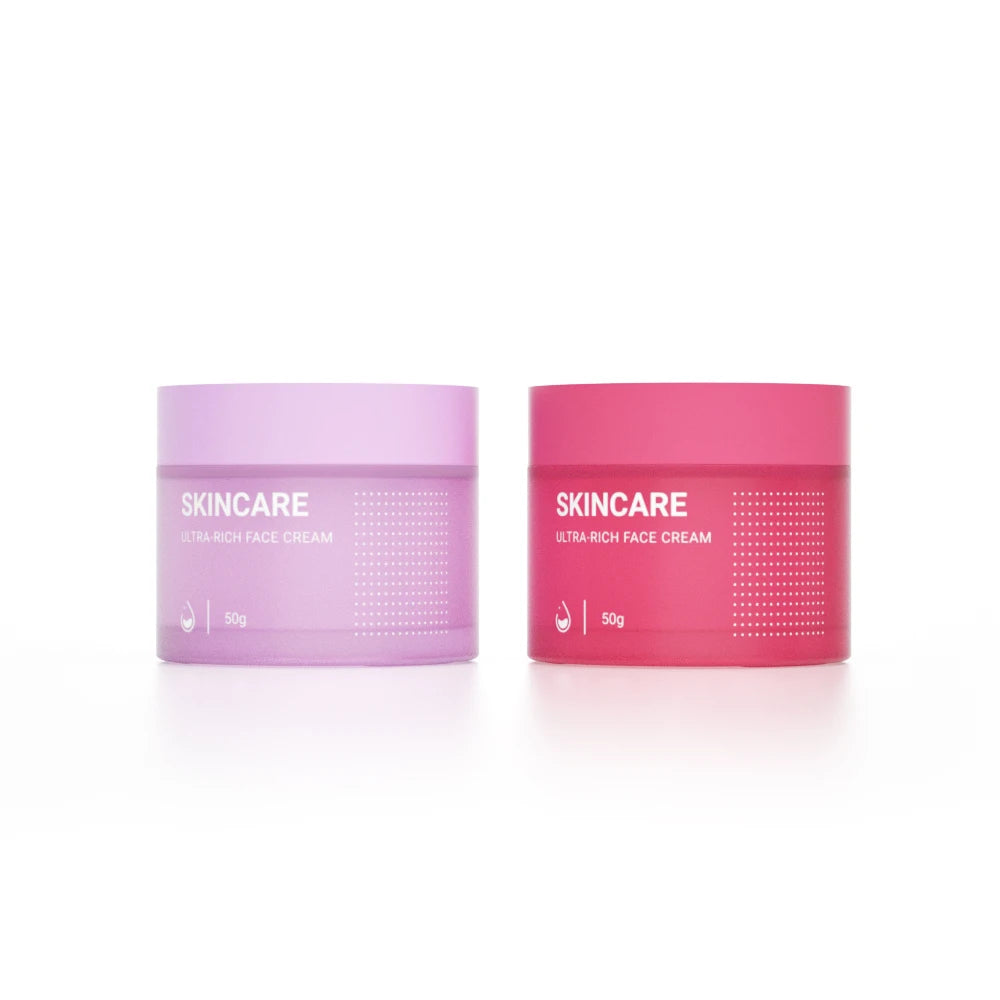 OEM Custom pink Frosted Cosmetic Container 1oz Empty Thick Glass Bottom 30g 50g 80g Matte Skincare Face Cream Jar