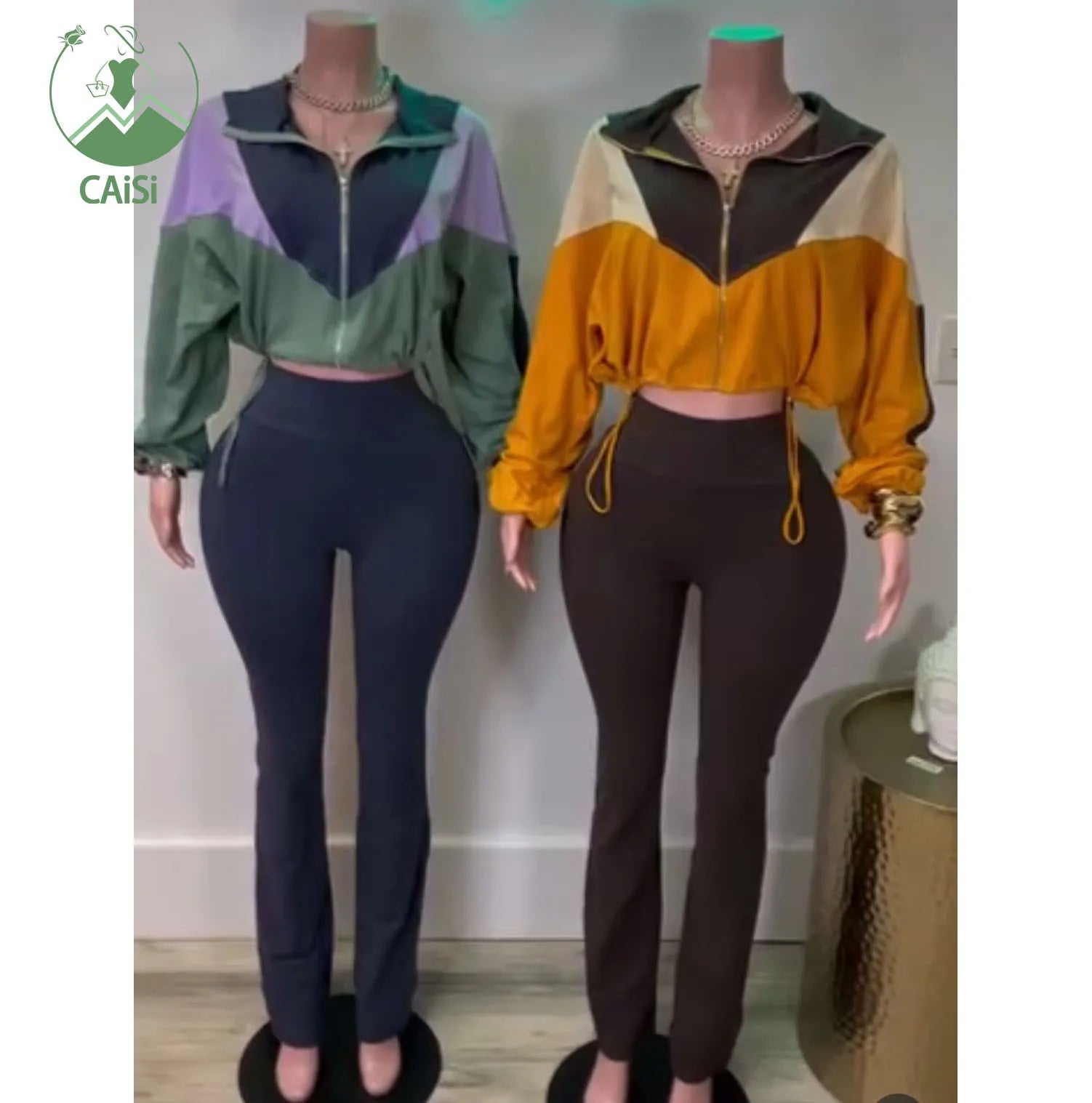 Fall 2025 Women's Clothes Two Piece Tracksuits Activewear Sets  2 Piece Set Patchwork Women Clothing Trending Yoga Pants Set