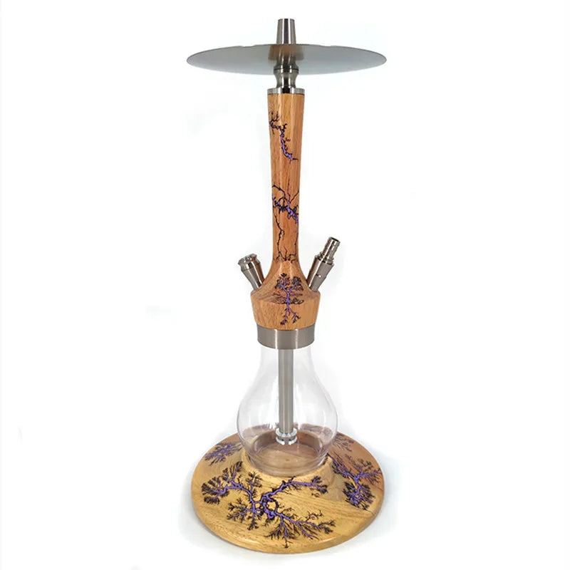 New Hot Wood 304 Stainless Steel Sheesha Cheap Glass Shisha European Chicha Best Quality Nargila Soft Smoke Luxury Hookah Set