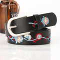 JULUN Women's New Embroidered Belt Classic Chinese Style Embroidered Decorative Belt Personalized Dress Belts