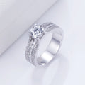 Fine Gold Jewelry 14k White Gold Engagement Round Cut Lab Grown Diamond Women's Wedding Ring