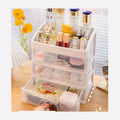 Makeup Organizer Three-Layer Standing Type Plastic Storage Box with 3 Drawers for Living Room Stationery Organizer