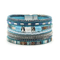 2022 Bohemian Magnetic Handmade Bracelet Leather Bracelet Women Magnetic Woven Bracelet