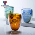 Double Walled Insulated Thermal Drinking Glass 250ml 350ml 450ml Colored Double Wall Glass Coffee Mugs for Tea Milk Latte