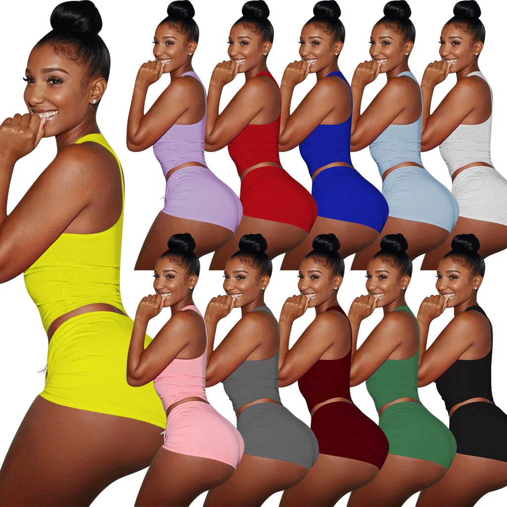 Street Style Breathable Sweat-absorbent Sweatpants Sets Women Plus Size Cotton Two Piece Summer Set