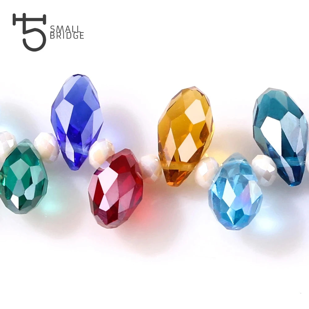 Austrian Clear Teardrop Crystal Beads for Jewelry Making Earrings Women Diy Perles Briolette Faceted Glass Beads Wholesale