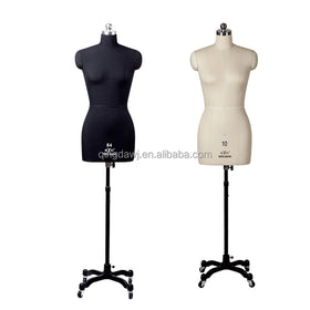 Hot Sale Shop Fiber Glass Half Body Curvy Female Used Dress Form Sewing Tailoring Adjustable Mannequin Female Body Bust Torso