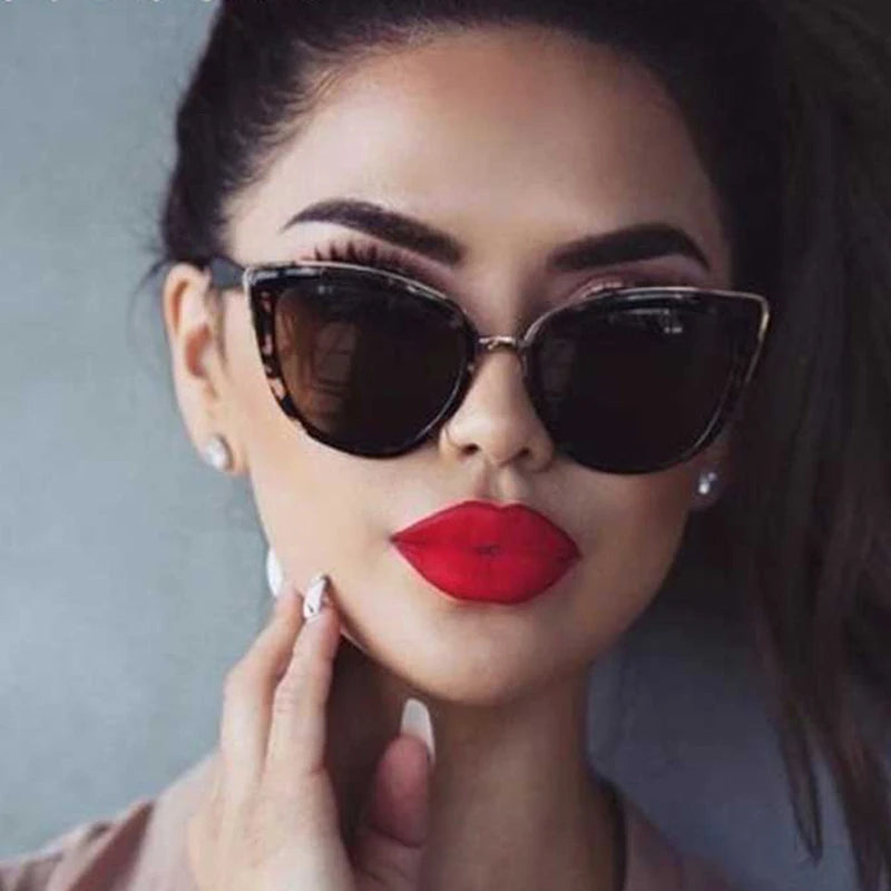 Dazzle New Arrival Women's Gradient Lens Cat Eye Leopard Sunglasses UV400 3-PC Frame MegaBDM