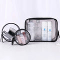 Custom Lady Plastic Cosmetic Bag Set Toiletries Travel Waterproof EVA PVC Zipper Clear Round Makeup Bag