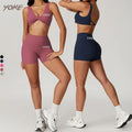 Yoke Wholesale Twisted Design Scrunch Butt Solid Color Sportswear Plus Size Gym Fitness Yoga Women's Sets