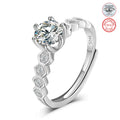 Dropshipping New Arrival Adjustable 925 Sterling Silver VVS Moissanite Diamond Engagement Wedding Ring for Women