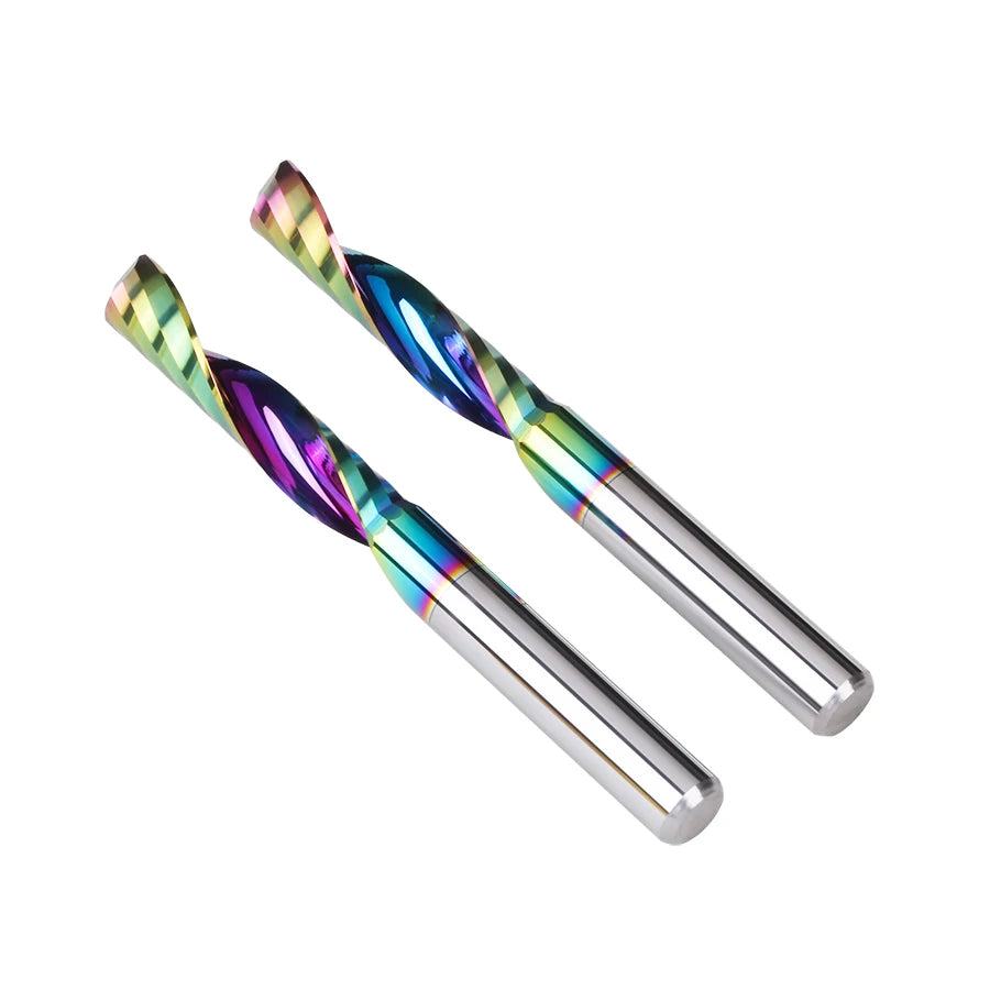 Douruy 3A 1 Flute Spiral Bit End Mill Single Flute Milling Cutter O Flute with Color Coating
