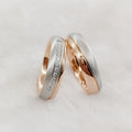 Custom Cz Moissanite Wedding Engagement Rings Sets for Couples  24k Rose Gold Plated Jewelry Ring Anniversary Gifts