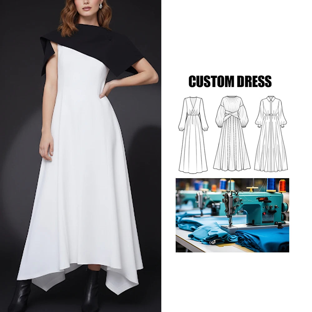 Brand Custom Elegant Light Formal A-Line Dress with Large Hem Long Waist-Cinching Maxi Length for Party-Host Women Luxury Niche