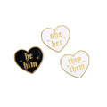 Personality English Third Person She Her Him Creative Letters Simple Fashion Heart Shape Versatile Metal Badge