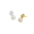 Factory Direct 925 Sterling Silver Earrings Real Gold Plated Fresh Water Pearl Earrings Silver Statement Earrings for Women