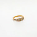 Joolim Jewelry 18K Gold Plated Waterproof Tarnish Free Luxury Dainty Zirconia Pave Cambered Stainless Steel Rings for Women