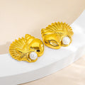 Summer Holiday Beach Stainless Steel Jewelry Waterproof Mini Shell Shape Tassel Gold Starfish Earrings for Women