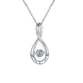 Gold Plated Sterling Silver Dancing Diamond Infinity Love Heart Moissanite Necklace for Women Lab Created for Valentine's