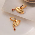 French and American Retro Earrings Fashion Personality Lip Gold Earrings Temperament Design High-grade Earrings