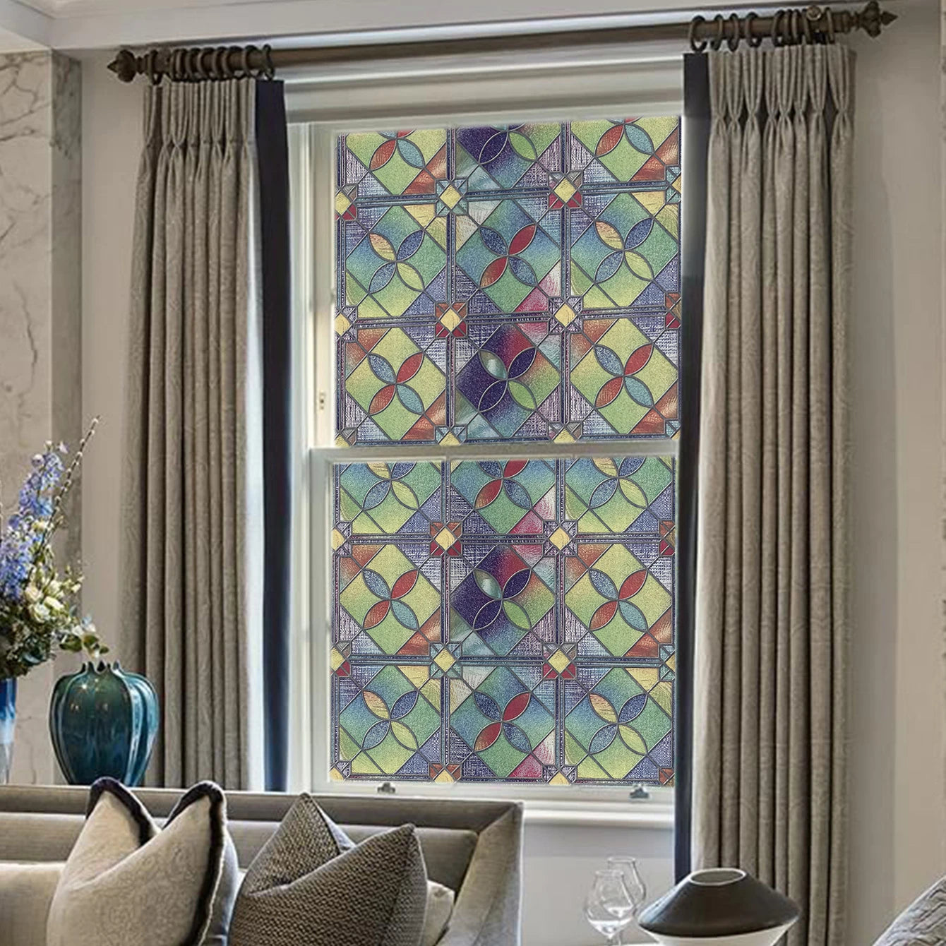 Glass Anti-UV Static Film Full Color Custom Static Cling Window Decorative Film