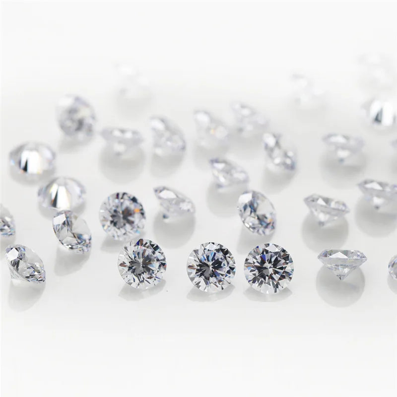 Factory Price Synthetic Round Cubic Zircon Gemstone 5A Machine Cut 0.7mm-3mm White Colors Loose CZ Stone Cubic Zirconia