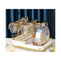 Online Wholesale Bedside Water Carafe and Glass Set  7pcs Glass Drinking Set With Jug Latte Art Pitcher