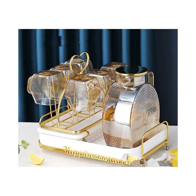 Online Wholesale Bedside Water Carafe and Glass Set  7pcs Glass Drinking Set With Jug Latte Art Pitcher